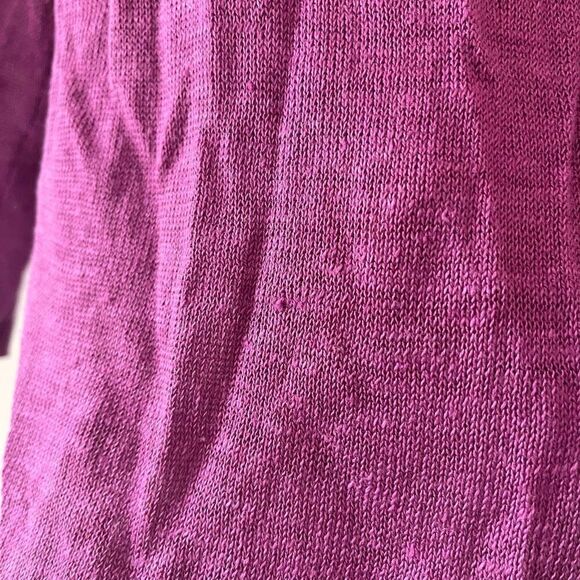 Eileen Fisher purple linen button up sweater XS - Picture 7 of 7